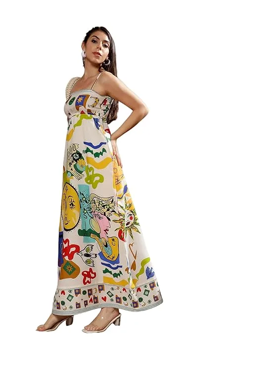 Indo Western Floral Lace Slip Dress