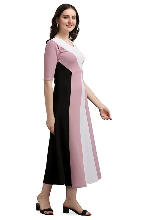 Indo Western Women's Corduroy Empire Waist Maxi Cocktail Dress