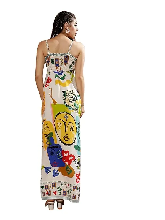Indo Western Floral Lace Slip Dress