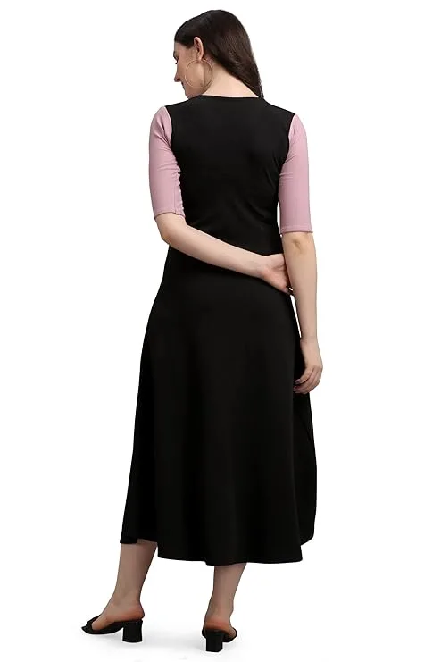 Indo Western Women's Corduroy Empire Waist Maxi Cocktail Dress