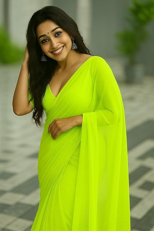 Georgette Plain Saree