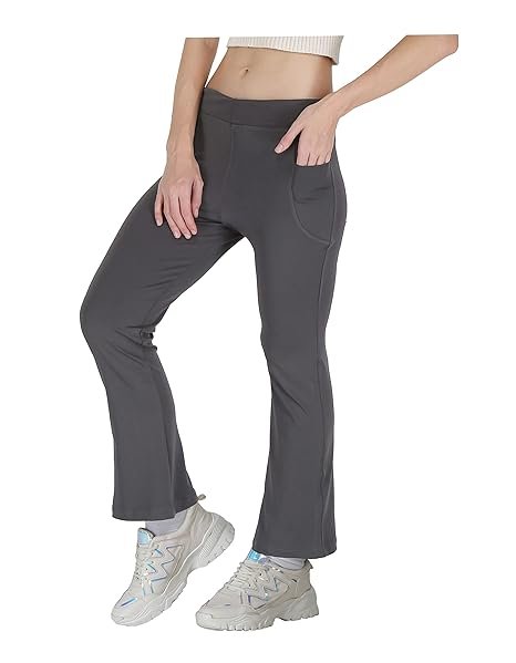 Soft 4-way stretch girls track pants for daily active wear in pista and dark grey