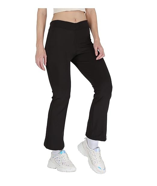 Girls soft bootcut yoga pants for running and play in grey and blue colors