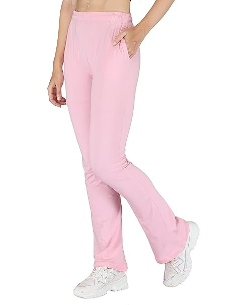Little girl in soft baby pink relaxed fit cotton lycra pyjama pants