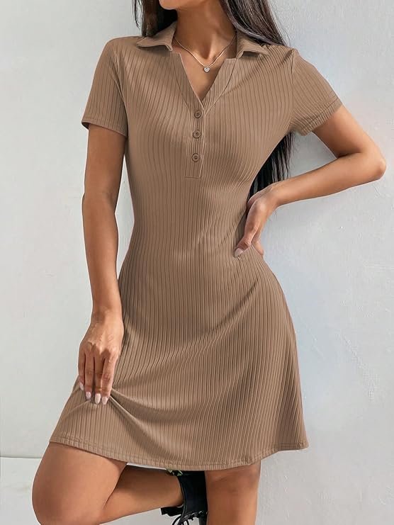 Lightweight Plain maxi dress for women in tropical print, perfect for beach vacations and summer brunches. Casual Wear Dress for Women || Knee Length || Half Sleeve || Strip Dress
