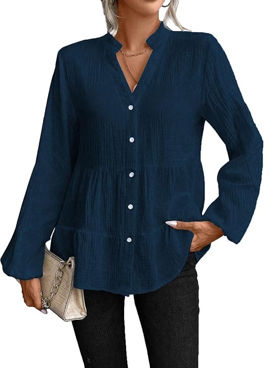 Teal blue casual tunic top for women with a relaxed regular fit, perfect for pairing with jeans or leggings.