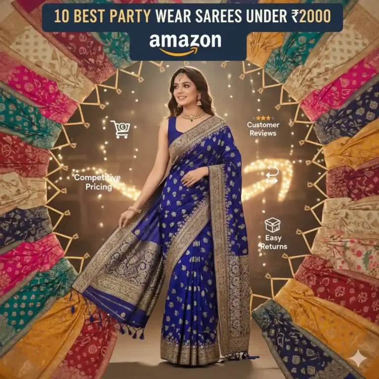 10 Best Party Wear Sarees Under ₹2000 on Amazon(2025)