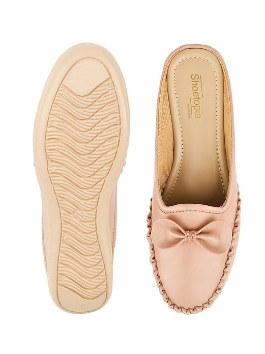 Orange heeled loafers for women casual fashion