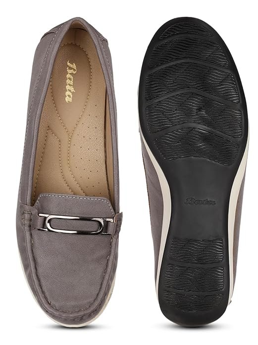 Brown heeled loafers for women with classic design