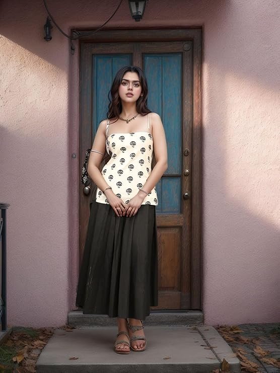 Printed Square Neck Kurti